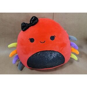 Squishmallows Bella the Spider Red Rainbow Legs Sparkle Belly Halloween 8in